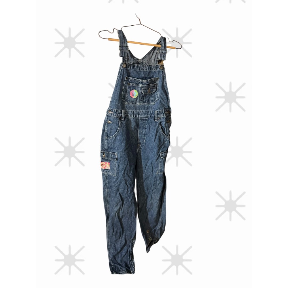 Kids Disney Denim Overalls Grumpy Sleepy Characters Cargo Pockets XL
